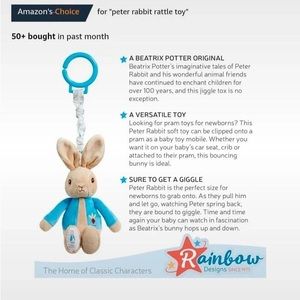 Black GarmentPeter rabbit jiggle attachable soft toy for baby